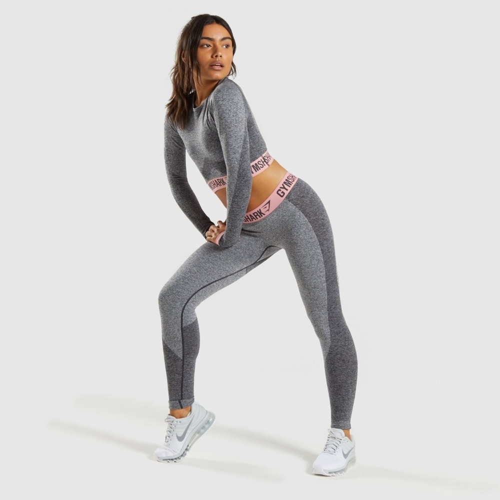 Gymshark Flex Leggings - Charcoal / Pink